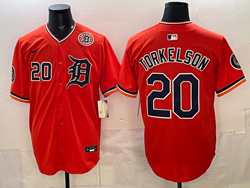 Men Detroit Tigers Torkelson orange Game Nike MLB Jersey 20260010->->MLB Jersey